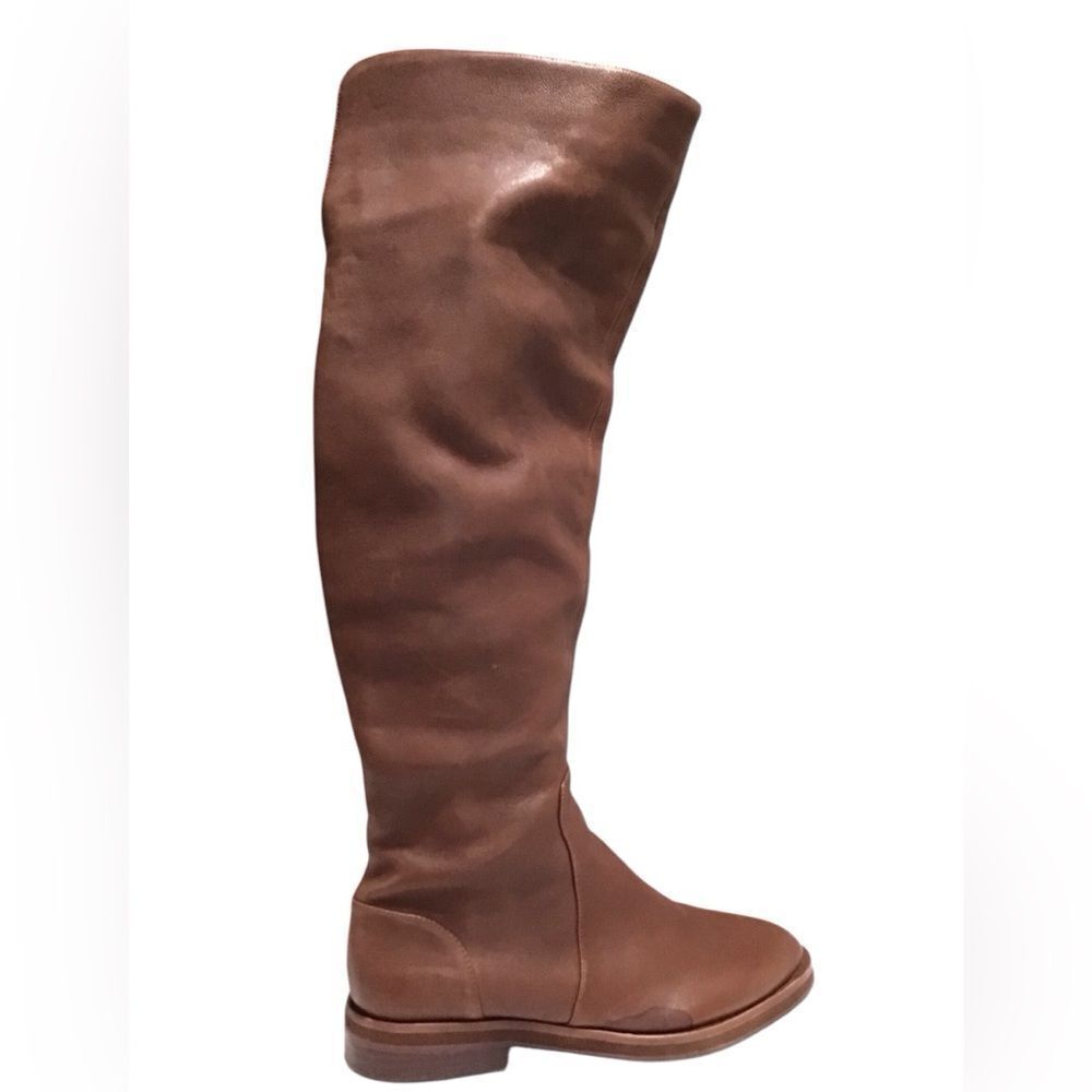 Gianni Bini Brown Leather Over The Knee-High Riding Boots Size 10